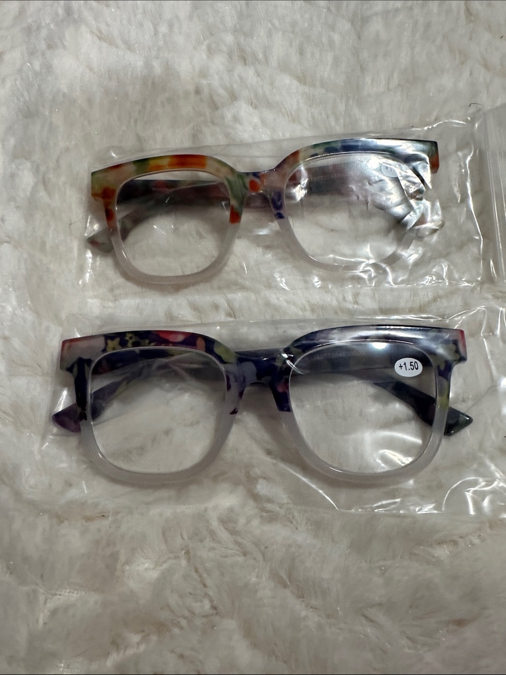 Kids Floral Pattern Reading Glasses - Clear Gradient Frame (+1.50)